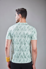 Men Abstract Print Slim Fit Crew Neck T-shirt at Wholesale Price J 150 | 8 Pcs Box