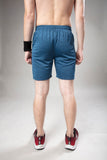 Men Solid Sky Blue Slim Fit Shorts QR 36