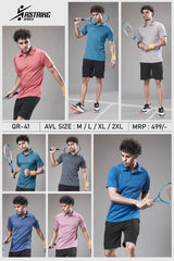 Men Solid Slim Fit Polo Neck T-shirt at Wholesale Price QR 41 | 8 Pcs Box