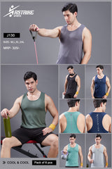 Men Slim Fit Crew Neck Innerwear Vest at Wholesale Price J-130 | 6 Pcs Box