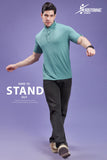 Men Solid Slim Fit Polo Neck Half Sleeves Sea Green T-shirt QR 43