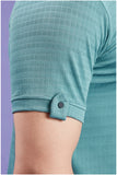 Men Solid Slim Fit Polo Neck Half Sleeves Sea Green T-shirt QR 43