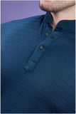 Men Solid Slim Fit Polo Neck Half Sleeves Blue T-shirt QR 43