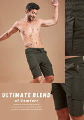 Men Solid Slim Fit Short Pant at Wholesale Price J 80 | 6 Pcs Box